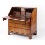 Property of a lady - an early 18th century George II walnut & banded fall-front bureau, with