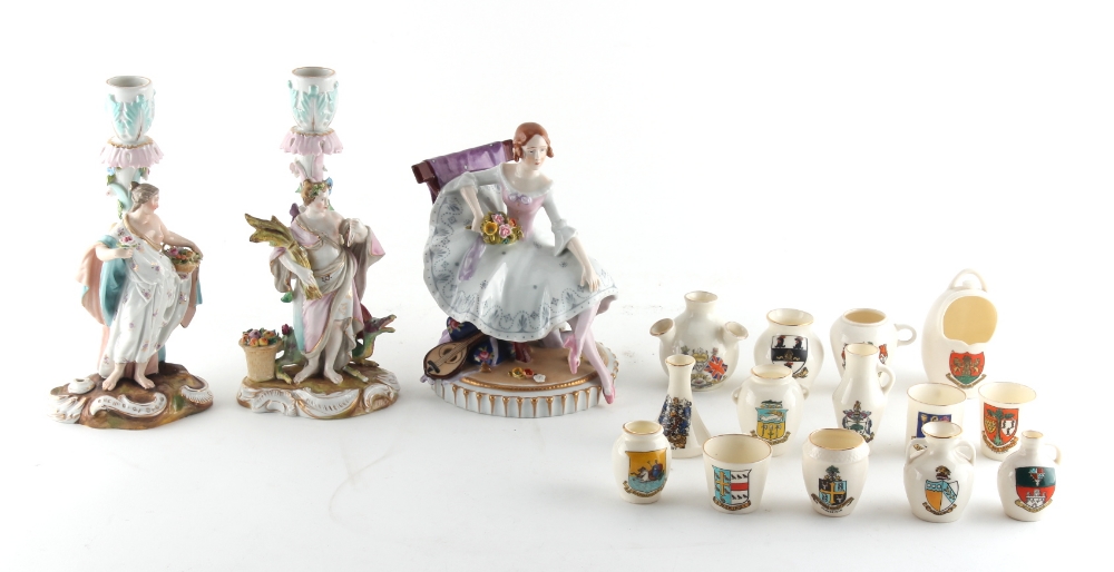 Property of a gentleman - a pair of late 19th / early 20th century Continental porcelain figural