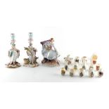 Property of a gentleman - a pair of late 19th / early 20th century Continental porcelain figural