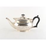 Property of a deceased estate - a silver teapot, of oval form, William Hutton & Sons, Sheffield