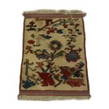 Property of a gentleman - a Turkish hand knotted rug with kelim ends, 49 by 36ins. (124 by 91cms.).