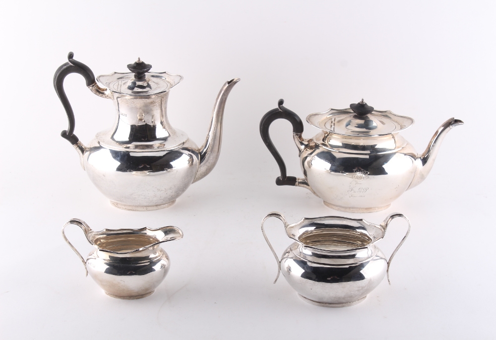 Property of a gentleman - an early 20th century silver four piece tea set, lightly engraved - Image 2 of 2