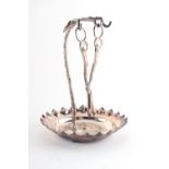 Property of a lady - a silver plated grapes stand with silver plated grape scissors, the stand 10.