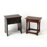 Property of a deceased estate - a Titchmarsh & Goodwin oak joint stool, 18ins. (45.5cms.) long;