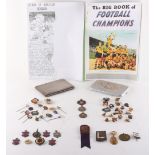 Property of a lady - football interest - a quantity of medals, badges & stick pins, mostly enamel,