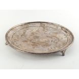 Property of a lady - an Edwardian plain silver salver or waiter, Walter, John, Michael & Stanley