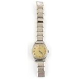 Property of a lady - an Omega military wristwatch, stamped to back 'H.S.^8' over '6536', runs for