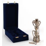 Sold on behalf of Marie Curie charity - an Egyptian silver hookah pipe, 6.5ins. (16.5cms.) high,