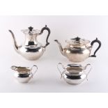 Property of a gentleman - an early 20th century silver four piece tea set, lightly engraved