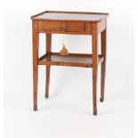 Property of a gentleman - a 19th century French fruitwood two-tier bedside table, with frieze