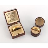 Property of a deceased estate - two plain 22ct yellow gold wedding bands or wedding rings,