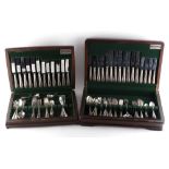 Property of a lady - two canteens containing silver plated bead pattern cutlery (a lot).