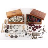 Property of a lady - a box containing assorted items, mostly costume jewellery, including cherry