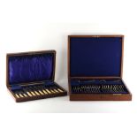 Property of a lady - an oak canteen containing an incomplete set of Elkington & Co. silver plated