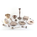 Property of a deceased estate - a quantity of silver & silver mounted items including a candlestick,