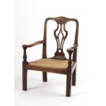 Property of a gentleman - an unusual 18th century George III fruitwood child's chair, of pegged