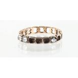 Property of a lady - a Georgian diamond half eternity ring, set with three (of seven) rectangular