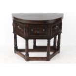 Property of a deceased estate - a good quality oak credence table in the early 17th century style by