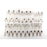 Property of a lady - a quantity of silver flatware, Georgian & later, including a set of 20