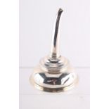 Property of a deceased estate - a George III silver wine funnel, engraved monogram & a few dents,