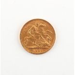 Property of a gentleman - gold coin - a 1902 Edward VII gold half sovereign.