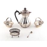 Property of a lady - a small quantity of silver items including a pair of small late Victorian