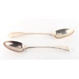 Property of a deceased estate - a George IV Irish silver fiddle pattern basting spoon, Thomas