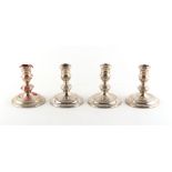 Property of a deceased estate - a set of four silver dwarf candlesticks, London 1963/4, 4.35ins. (