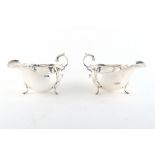 Property of a deceased estate - a pair of late Victorian silver sauceboats, David & Maurice Davis,