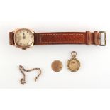 Property of a gentleman - a gentleman's 9ct gold cased wristwatch,with Swiss 15-jewel movement,