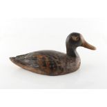 Property of a gentleman - a carved & painted wood decoy duck, probably early 20th century, 11.
