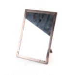 Property of a gentleman - a silver plain rectangular easel framed dressing table mirror, London