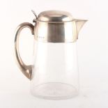 Property of a lady - a Victorian silver mounted clear glass lemonade or cordial jug, Heath &