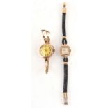 Property of a deceased estate - a lady's Omega 9ct gold cased wristwatch; together with another