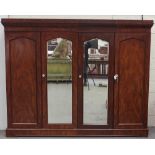 Property of a lady - a Victorian mahogany four door compactum or combination wardrobe, enclosing