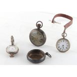 Property of a deceased estate - two early 20th century silver cased fob watches, one on a silver