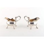 Property of a lady - a pair of good quality Victorian small heavy grade silver sauceboats, Sebastian
