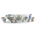 Property of a lady - a group of ten Chinese porcelain items, mostly 18th century, including a pair