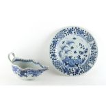 Property of a gentleman - an 18th century Chinese blue & white plate, 9ins. (23cms.) diameter;
