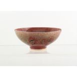 Property of a deceased estate - a Chinese peach bloom tea bowl, underglaze blue Kangxi 6-character