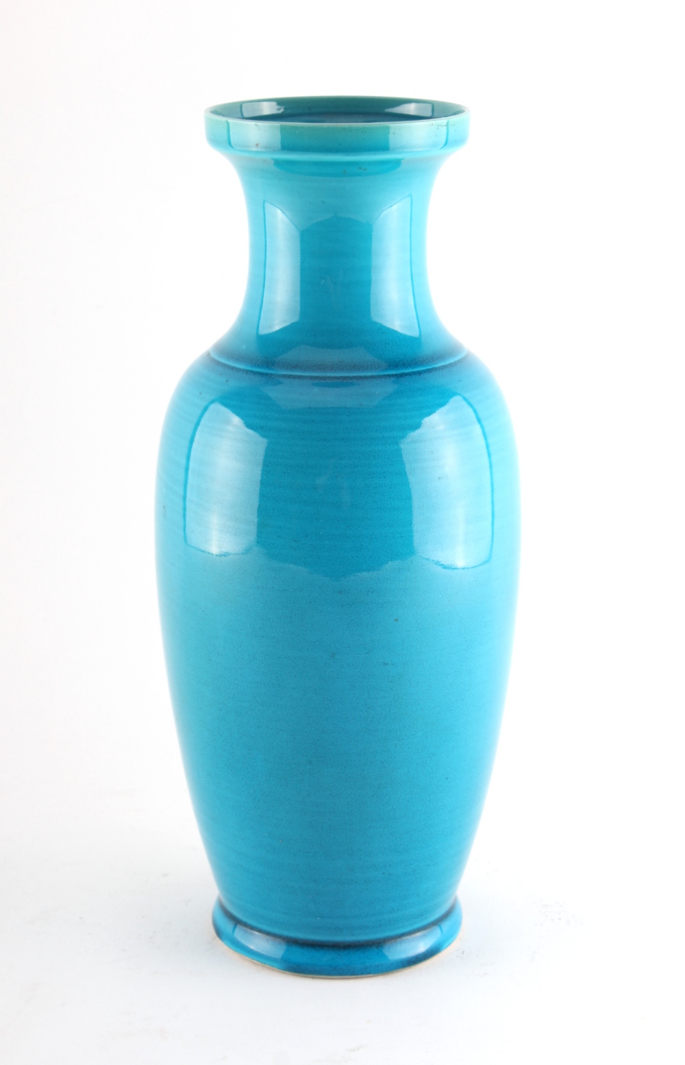 Property of a lady - a Chinese turquoise ground vase, 18th century, 11.6ins. (29.5cms.) high.