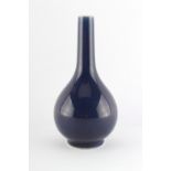 Property of a deceased estate - a Chinese monochrome blue ground bottle vase, 18th / 19th century,