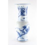 Property of a gentleman - a Chinese blue & white yenyen or 'phoenix tail' landscape vase, Kangxi