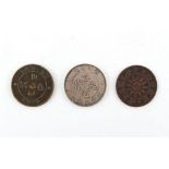 Property of a gentleman - three Chinese coins, comprising a silver 'dragon dollar' Hu-Peh Province 7