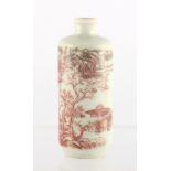 Property of a lady - a Chinese copper red decorated snuff bottle, 19th century, painted with a