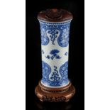 Property of a gentleman - a Chinese blue & white vase of waisted form, Kangxi period (1662-1722),