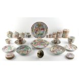 Property of a lady - a quantity of 19th century Chinese Canton famille rose porcelain items, the