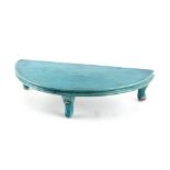 Property of a lady - a Chinese turquoise glazed semi circular stand, Kangxi period (1662-1722), with