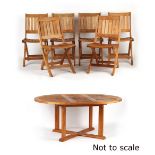Property of a lady - a Gloster teak extending garden table; together with a matching set of six teak