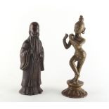 Property of a deceased estate - an Indian bronze figure of Krishna, 19th century, modelled